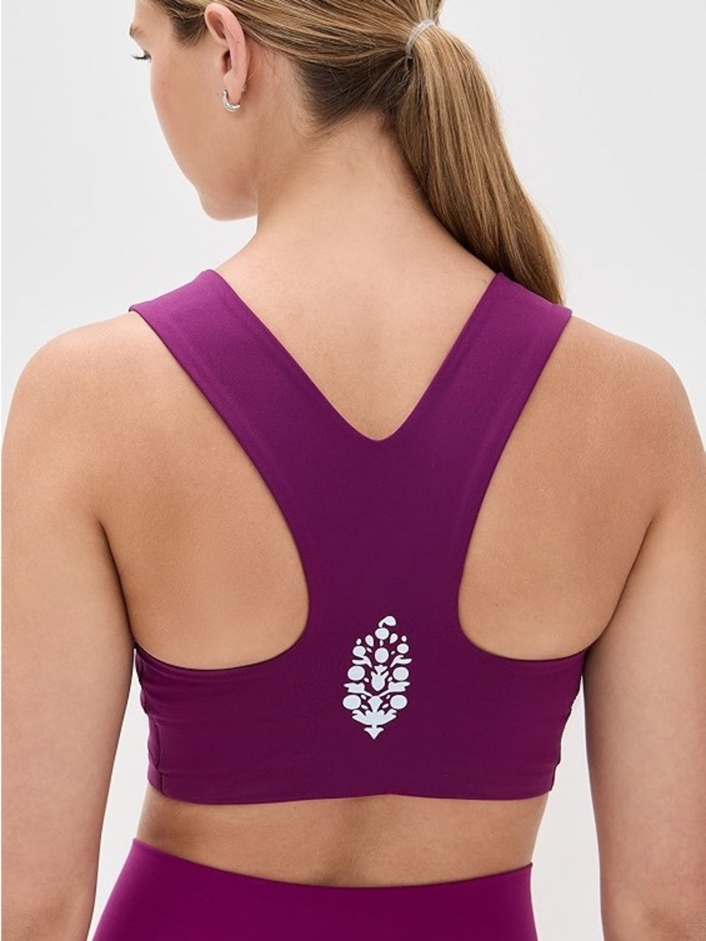 FP MOVEMENT Win Win Sports Bra Buti Logo Mulberry Purple NWT